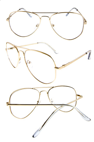 Gold Frame Clear Sunglasses - Beautiful YAS