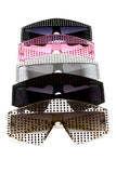 Studded Pointed Rectangular Sunglasses - Beautiful YAS